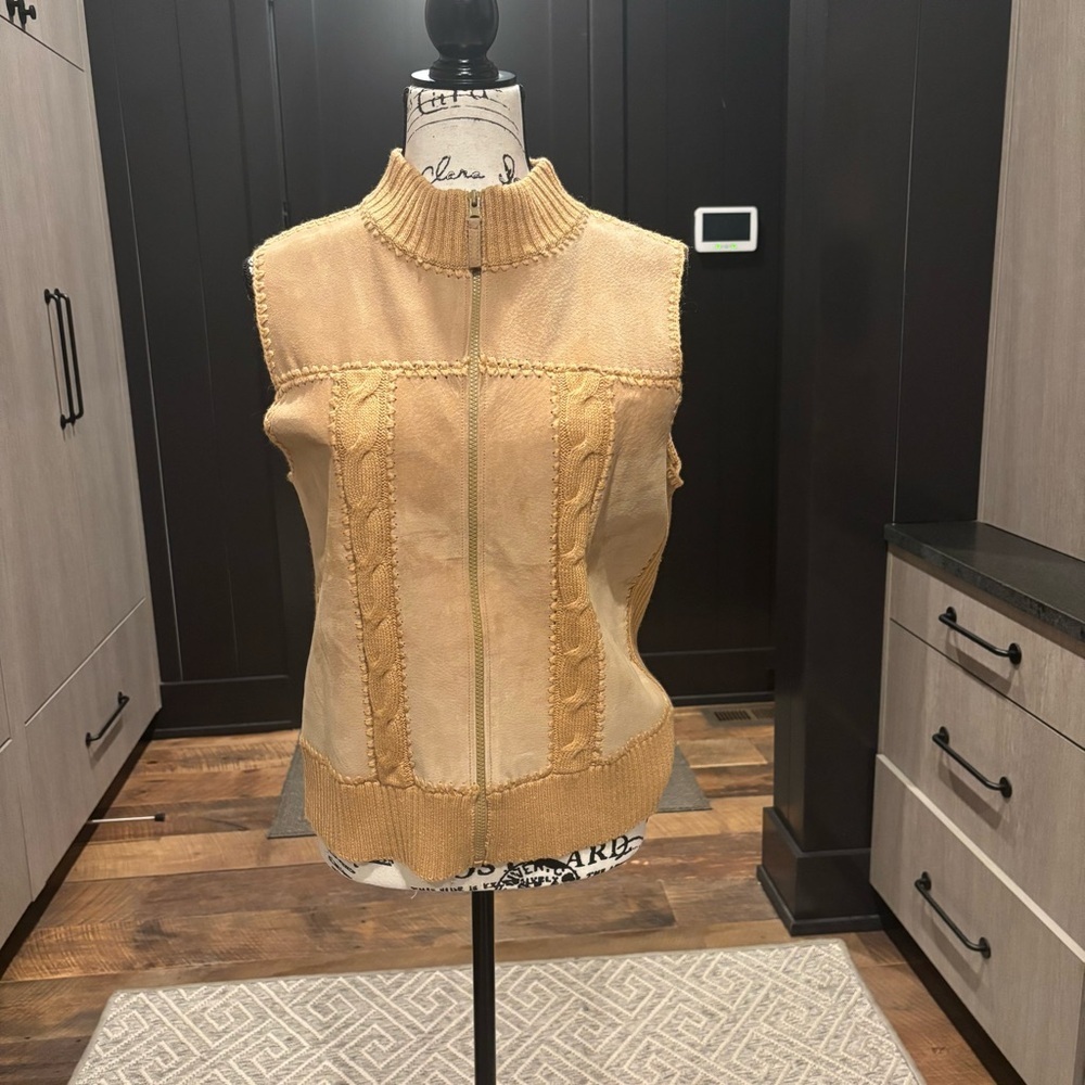 🤎 Y2K Suede & Knit Zip Vest - Designer Studio Originals - Women’s M